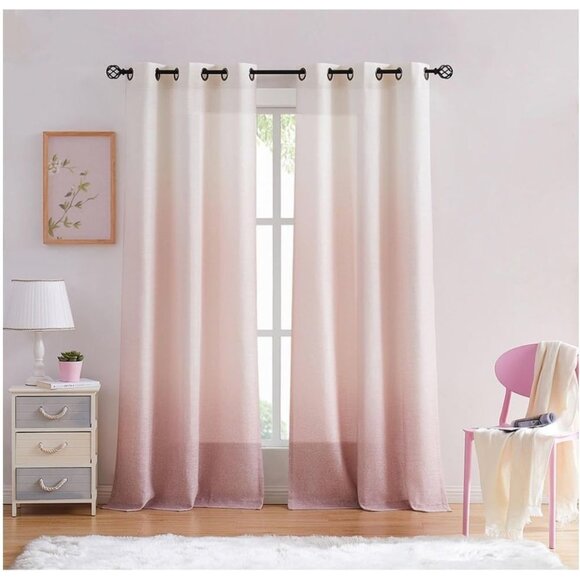 Central Park Home Ombre Grommet Panels Window Curtain Panel Linen Gradient - Picture 1 of 6